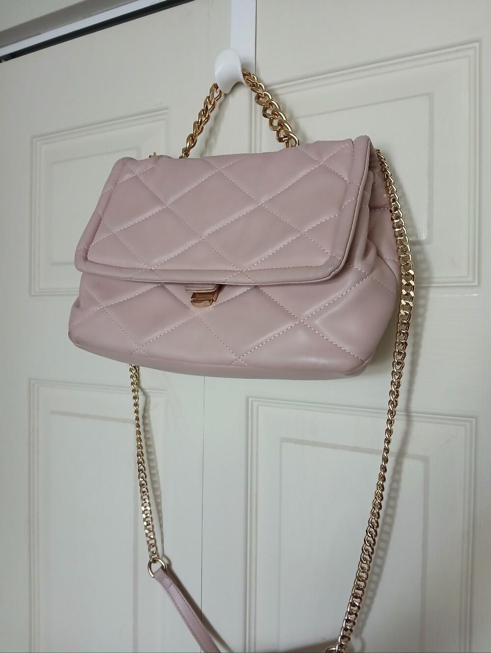 Call It Spring Baby Pink Quilted Handbag Or Crossbody Bag